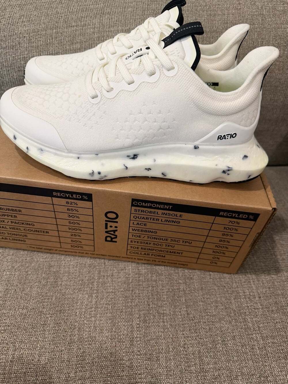 RATIO Camino:01 Women's Running Shoes Purity White Size 7